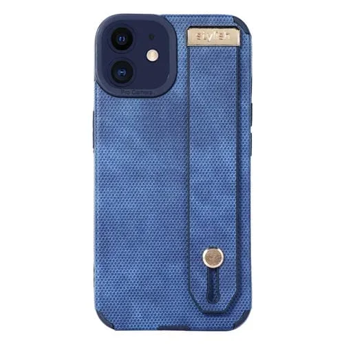Correa de Muñeca Funda de Cuero TPU para iPhone 11 (Azul)