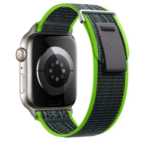 Correa de Nailon Doble Sección Apple Watch Se 2023 44mm (Azul Verde Brillante)