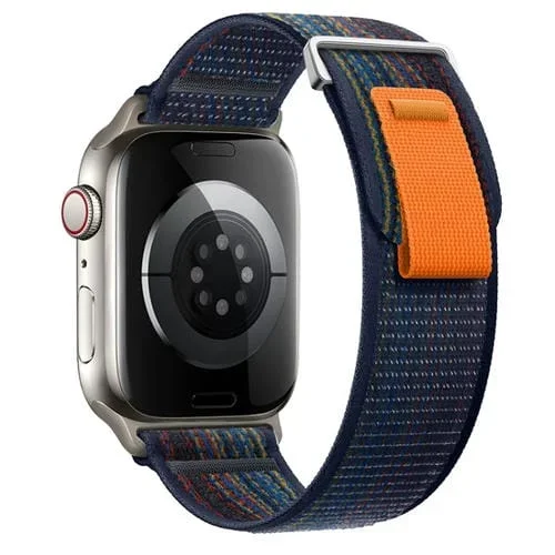 Correa de Nailon Doble Sección Apple Watch Series 5 40mm (Azul Real y Naranja)
