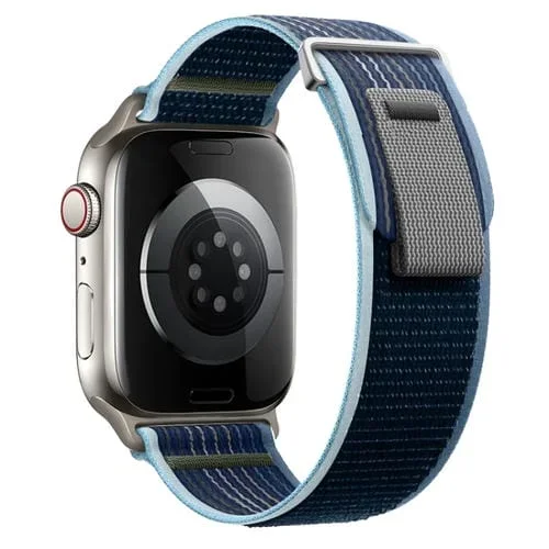 Correa de Nailon Doble Sección Apple Watch Series 7 41mm (Azul Tormenta)