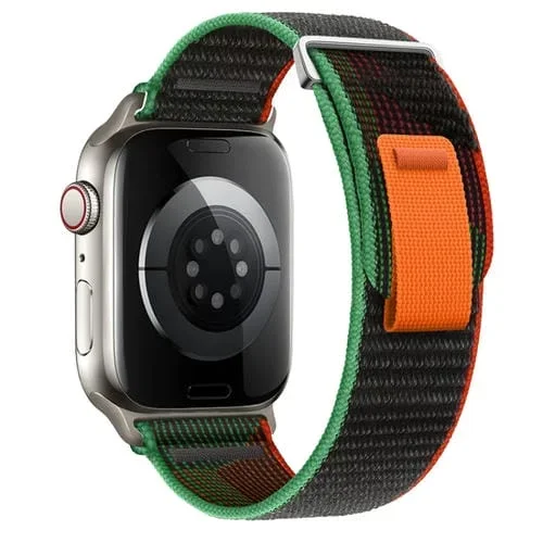 Correa de Nailon Doble Sección Apple Watch Series 7 45mm (Negra)