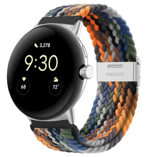 Correa de Nailon para Google Pixel Watch con Hebilla de Metal (Colorida)