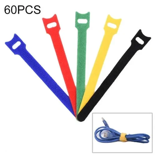 Correa de Nylon para Cable con Hebilla 20 cm (60 unidades) (Colores Aleatorios)