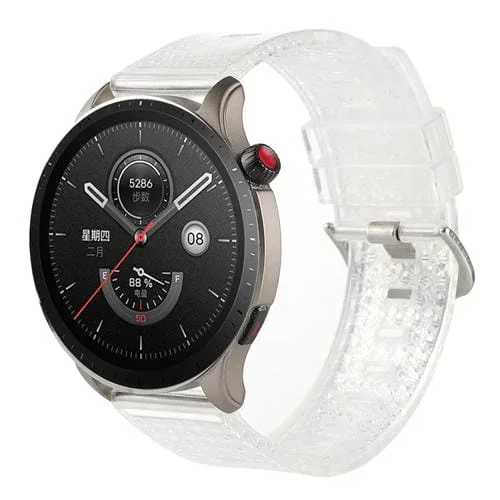 Correa de Reloj 22mm con Purpurina Transparente y Textura de Diamante (Blanco Transparente)