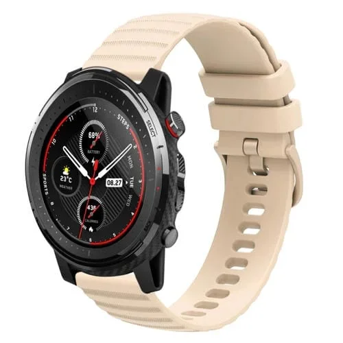Correa de Reloj Amazfit 3 Stratos 22mm Silicona Color Claro de Estrella con Puntos Ondulados