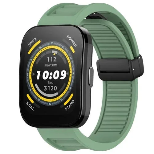 Correa de Reloj Amazfit Bip 5 silicona con hebilla magnética plegable 22mm (Verde)