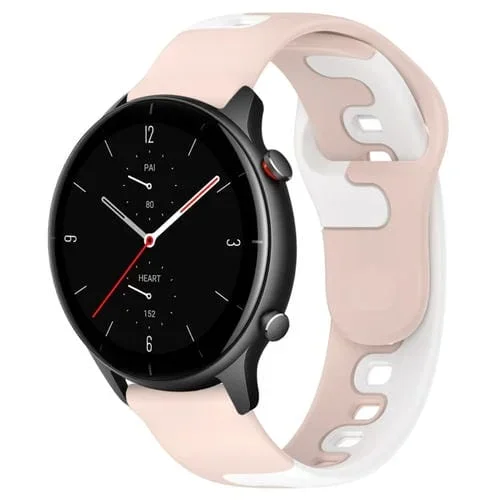 Correa de Reloj Amazfit GTR 2E Silicona Doble Color 22mm (Rosa + Blanco)
