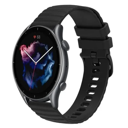 Correa de Reloj Amazfit GTR 3 22mm Silicona Color Sólido con Puntos Ondulados (Negro)