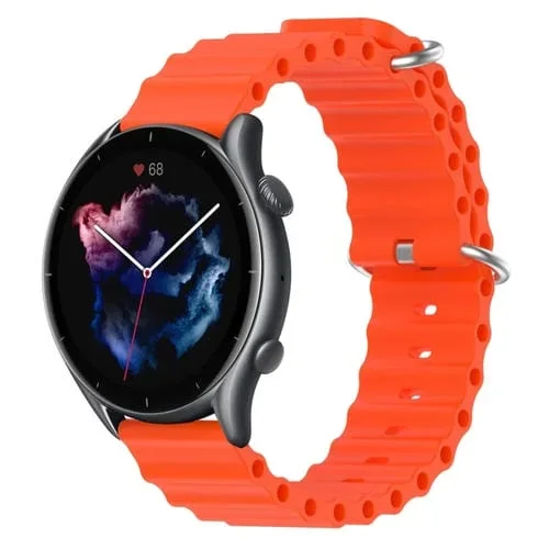 Correa de Reloj Amazfit GTR 3 22mm Silicona Color Sólido Estilo Océano (Naranja)