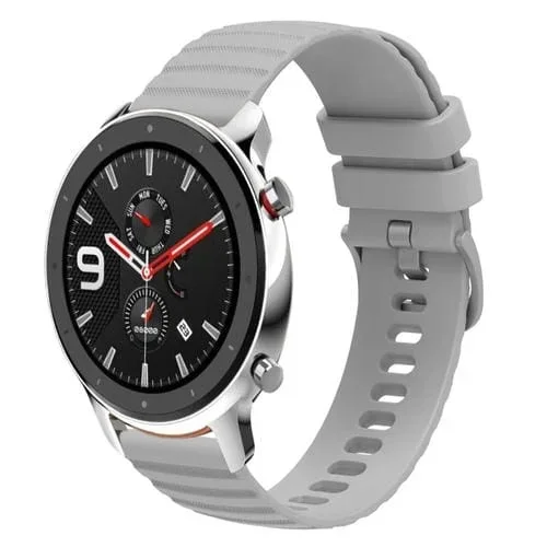Correa de Reloj Amazfit GTR 4 22mm Silicona Color Sólido con Puntos Ondulados (Gris)
