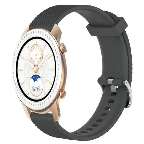 Correa de Reloj Amazfit GTR 42mm 20mm Silicona Textura de Diamante (Gris Oscuro)