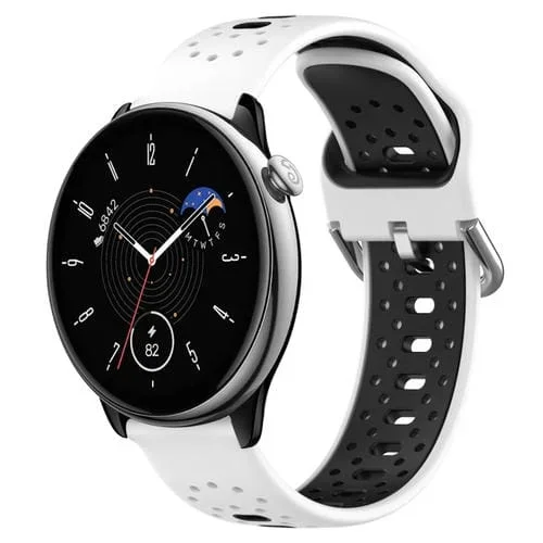 Correa de Reloj Amazfit GTR Mini 20mm silicona dos colores transpirable (Blanco + Negro)