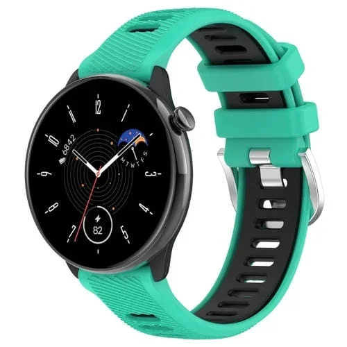 Correa de Reloj Amazfit GTR Mini 20mm silicona hebilla acero inoxidable (Azul Negro)