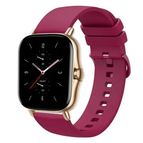 Correa de Reloj Amazfit GTS 2 20mm Silicona Suave Color Rojo Vino