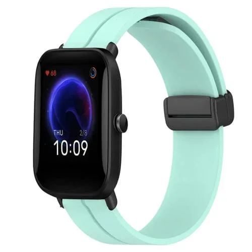 Correa de Reloj Amazfit Pop 20mm de Silicona con Cierre Magnético (Verde Azulado)