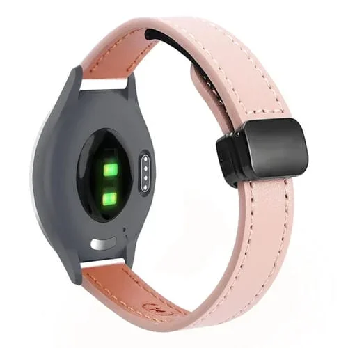 Correa de Reloj Cuero Microfibra con Hebilla Magnética 18mm Garmin Move 3S (Rosa Sakura)