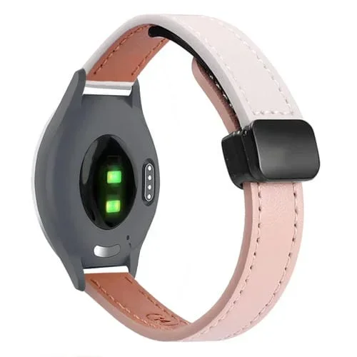 Correa de Reloj Cuero Microfibra Garmin Move 3S 18mm Hebilla Magnética (Rosa y Albaricoque)