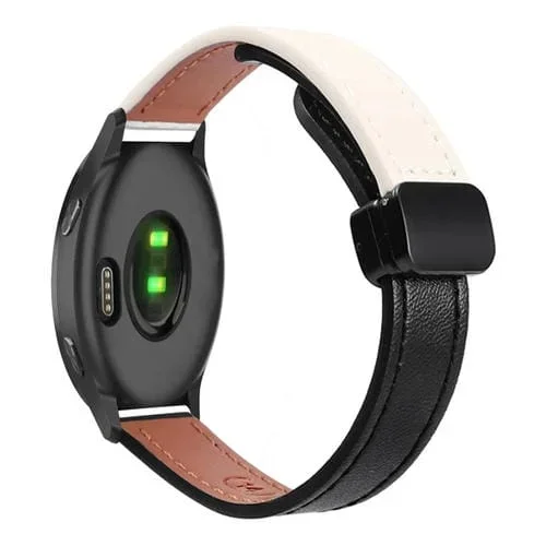 Correa de Reloj Cuero Microfibra Garmin Venu Slim 20mm (Negro y Albaricoque)