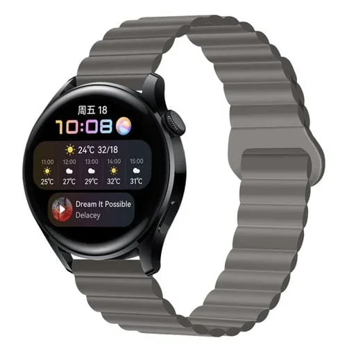 Correa de Reloj de Silicona Magnética 22mm (Gris)