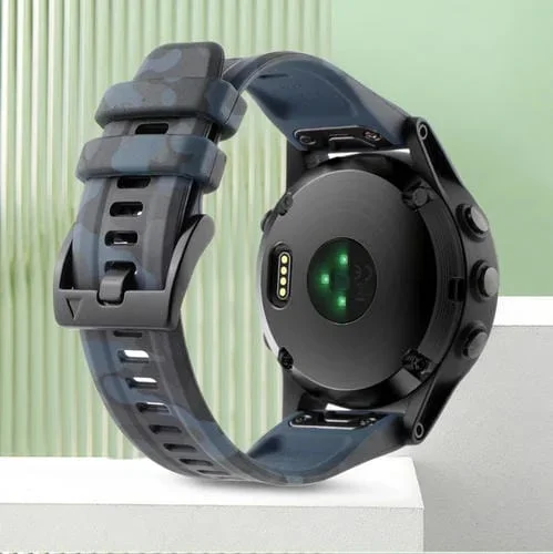 Correa de Reloj de Silicona para Garmin Approach S62 22mm (Camuflaje Rock Cyan)