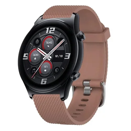 Correa de Reloj de Silicona para Honor Watch GS 3 22mm con Textura de Diamante (Rosa)