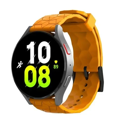 Correa de Reloj de Silicona Textura Fútbol 22mm (Amarillo Ámbar)
