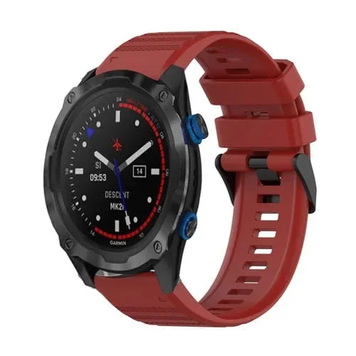 Correa de Reloj Garmin Descent Mk 2I Silicona Textura Horizontal 26mm (Rojo)