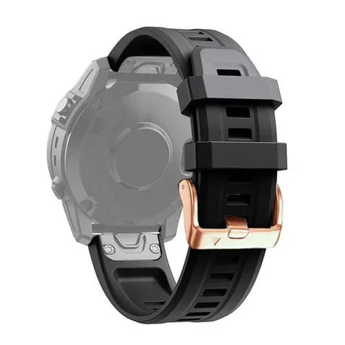 Correa de Reloj Garmin Epix Pro 42mm Silicona con Hebilla Oro Rosa (Negro)