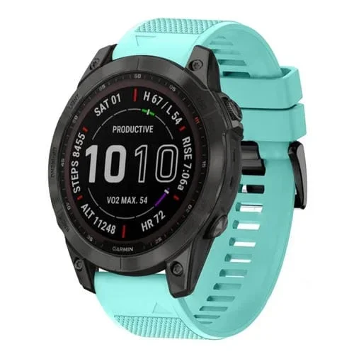 Correa de Reloj Garmin Fenix 7 Sapphire Solar 22mm Silicona Liberación Rápida (Verde Menta)