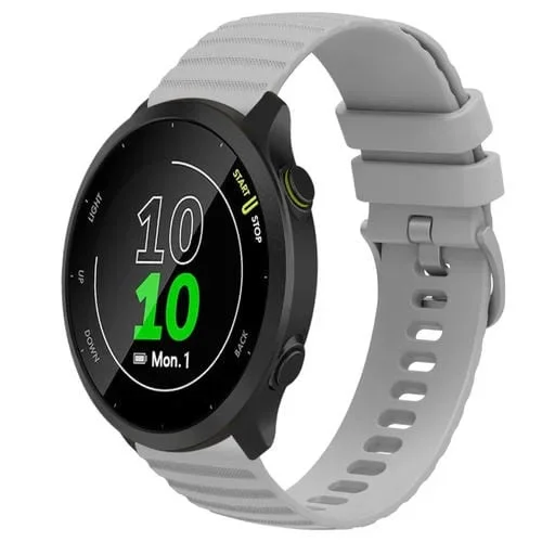 Correa de Reloj Garmin Forerunner 158 20mm silicona patrón puntos ondulados (Gris)