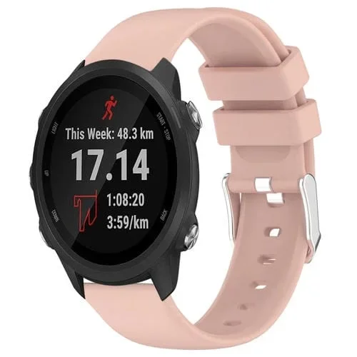 Correa de Reloj Garmin Forerunner 245 Silicona Lisa 20mm (Rosa)