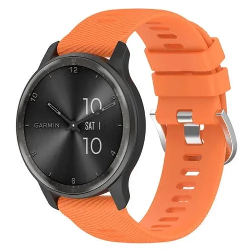 Correa de Reloj Garmin Forerunner 255 Music 22mm Silicona Textura Cruzada (Naranja)