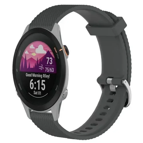 Correa de Reloj Garmin Forerunner 255S Silicona Textura Diamante 18mm (Gris Oscuro)