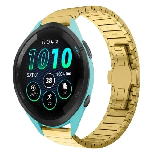 Correa de Reloj Garmin Forerunner 265 Music 22mm Aleación Hebilla Mariposa (Oro)
