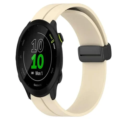 Correa de Reloj Garmin Forerunner 55 20mm silicona con cierre magnético (Beige)
