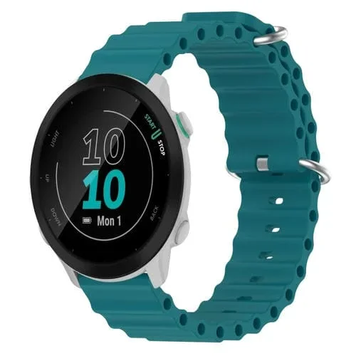 Correa de Reloj Garmin Forerunner 55 Silicona Estilo Océano 20mm (Verde)