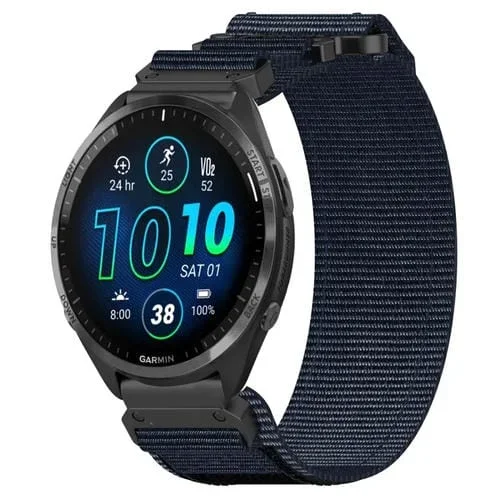 Correa de Reloj Garmin Forerunner 965 Nailon 22mm con Cierre de Gancho (Azul)