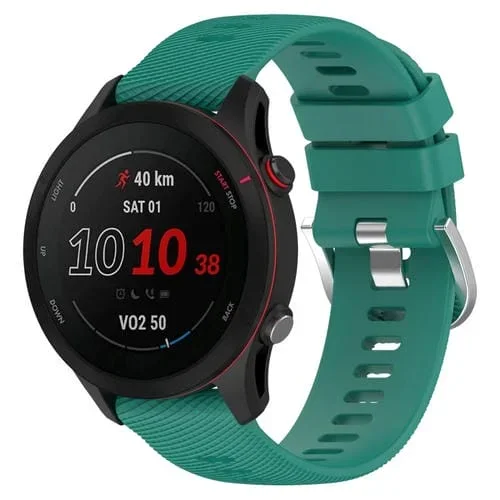 Correa de Reloj Garmin Forerunner255 Silicona Textura Cruzada 22mm (Verde Pino)
