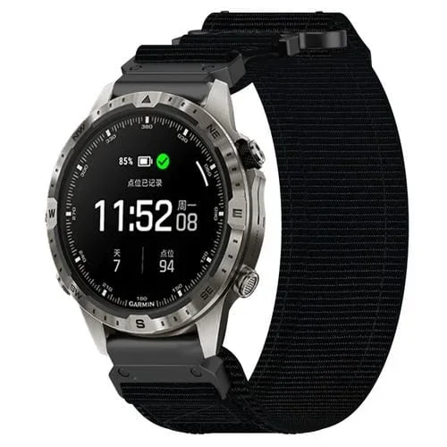 Correa de Reloj Garmin Marq Adventurer Gen 2 Nailon 22mm con Cierre Gancho (Negro)