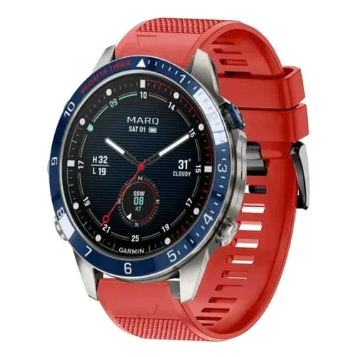 Correa de Reloj Garmin Marq Captain Gen 2 Silicona Liberación Rápida 22mm (Rojo)