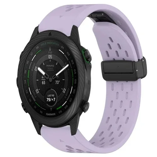 Correa de Reloj Garmin Marq Golfer de silicona con orificio y hebilla plegable 22mm (Púrpura)