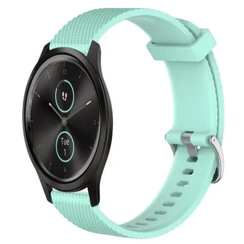 Correa de Reloj Garmin Vivomove Style 20mm silicona textura diamante (Verde Azulado)