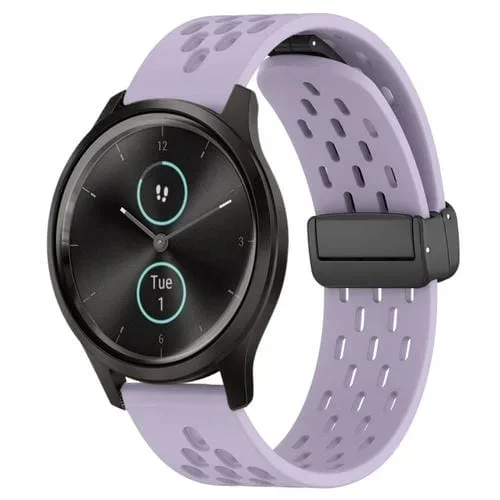 Correa de Reloj Garmin Vivomove Style silicona cierre magnético plegable 20mm (Púrpura)