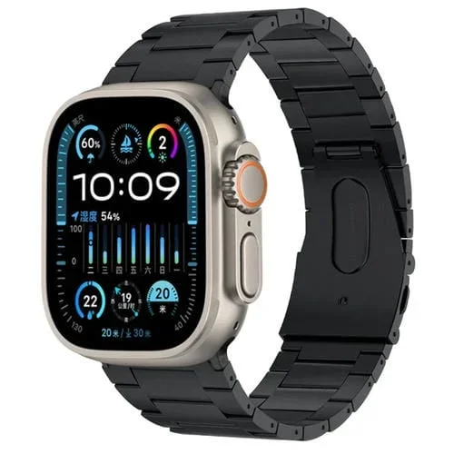 Correa de Reloj Metal Titanio para Apple Watch Ultra 2 49mm Pg63 con Protrusión Tres Cuentas (Negro Grafito)