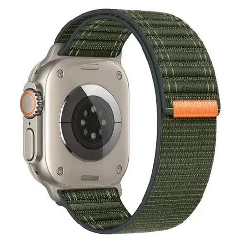 Correa de Reloj Nailon Sea Wave con Cierre de Velcro para Apple Watch Series 7 41mm (Verde Militar)