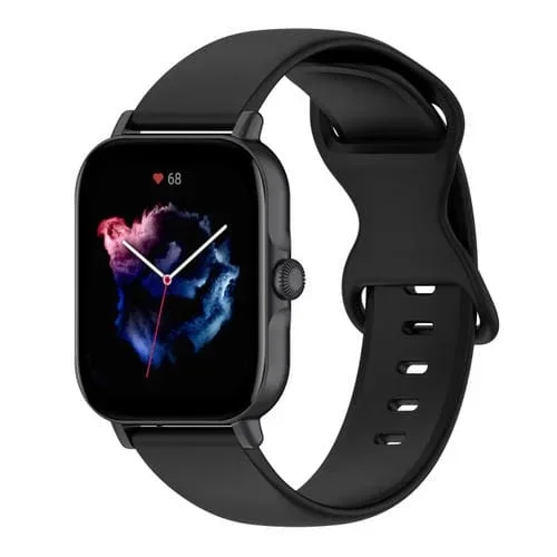 Correa de Reloj para Amazfit Active L Silicona con Hebilla Mariposa (Negro)