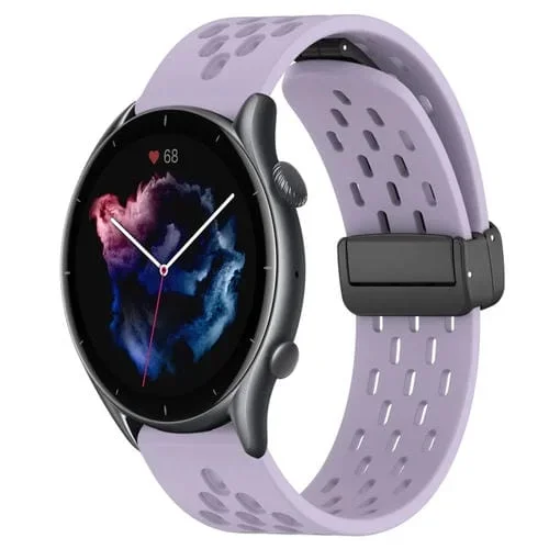 Correa de Reloj para Amazfit GTR 3 de Silicona con Cierre Magnético Plegable 22mm (Púrpura)