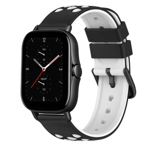 Correa de Reloj para Amazfit GTS 2 20mm Silicona Dos Colores (Rosa + Blanco)