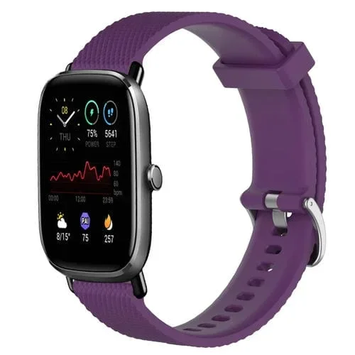 Correa de Reloj para Amazfit GTS 2 Mini 20mm Silicona Textura de Diamante (Púrpura)