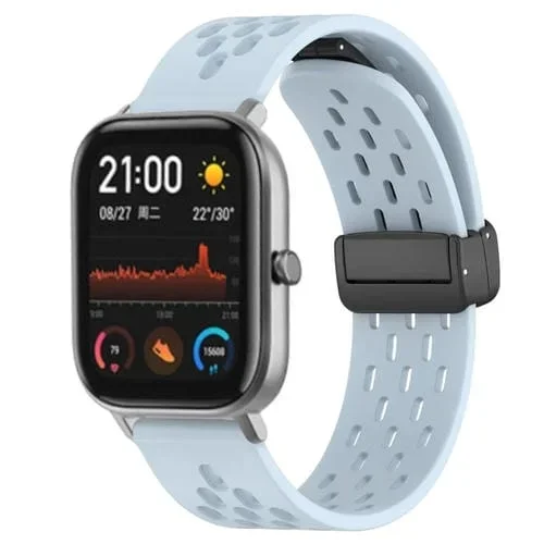 Correa de Reloj para Amazfit GTS Silicona Cierre Magnético Plegable 20mm (Azul Claro)